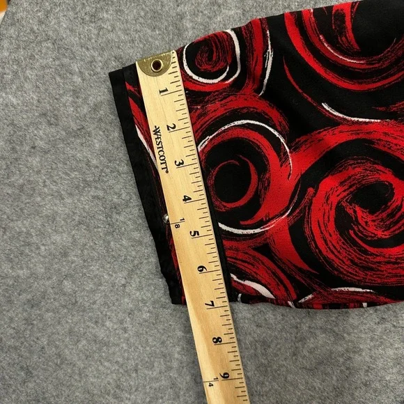 Ivy Chic Open Front Jacket Women's Size 2X Red Black Abstract Swirl Studded Trim - Picture 8 of 12